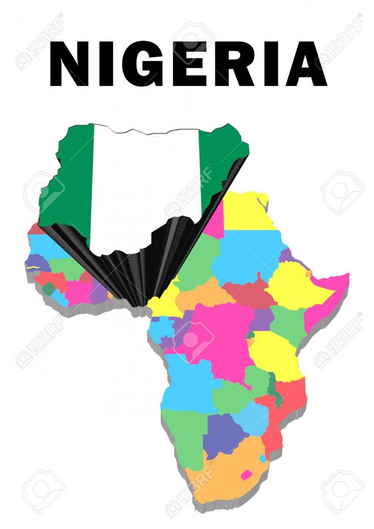 карта Африки з нігерією підкреслив