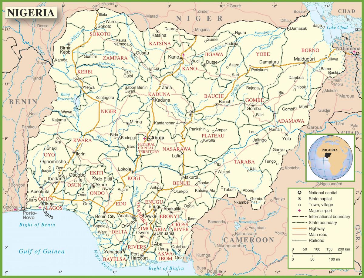 повна карта Нігерії