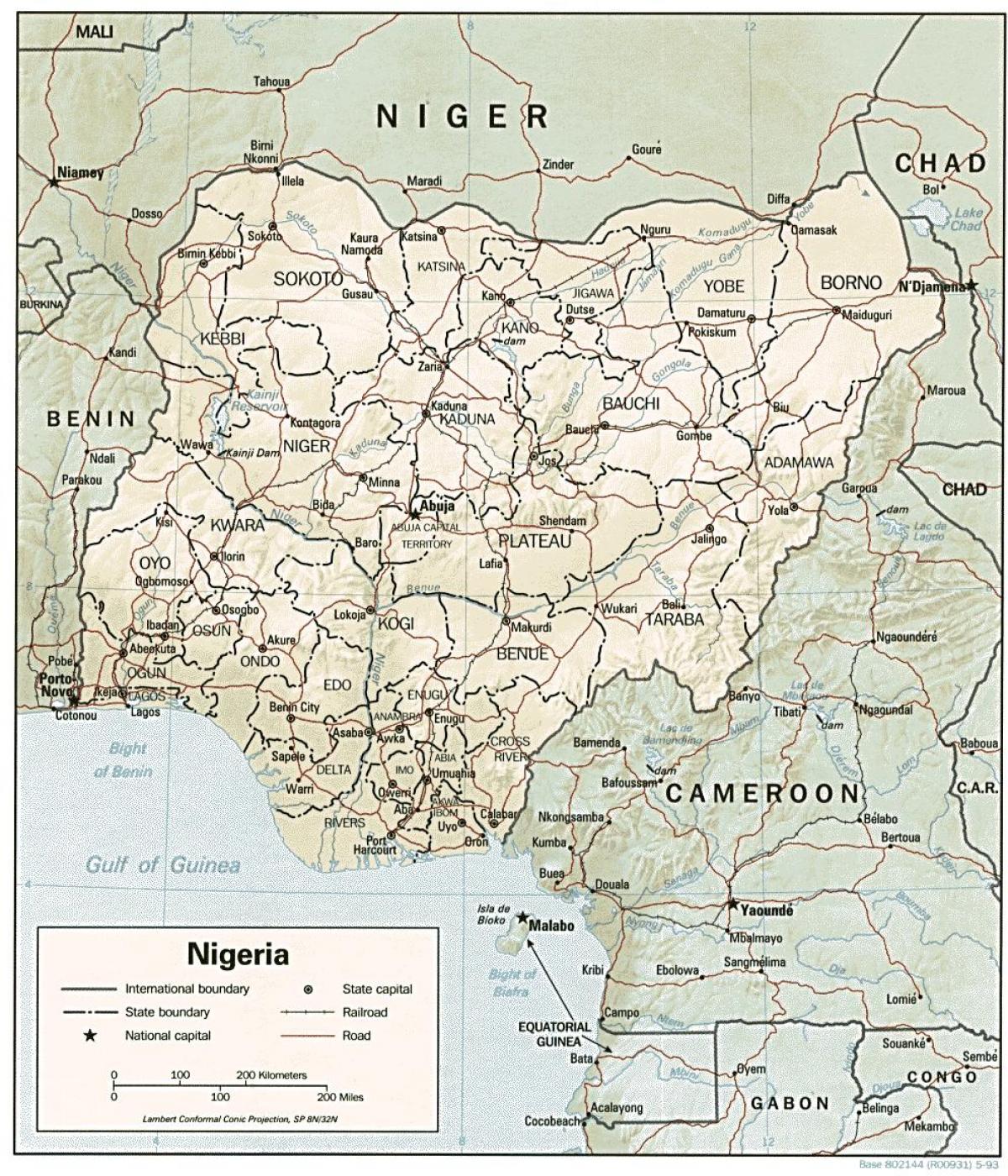 карта схема Нігерія 
