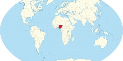 Карта світу, показує Нігерії