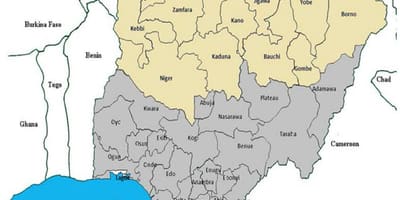 Карта північних Штатів Нігерії