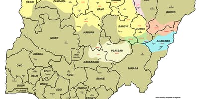 Карта Нігерії із зазначенням 36 Штатів і їх столиць