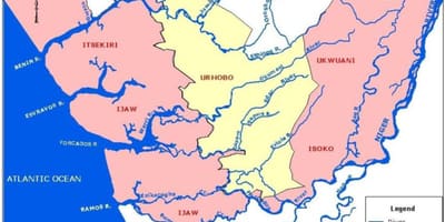 Карта Нігерії з зазначенням основних річок