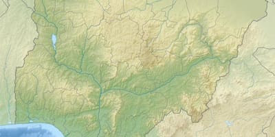 Карта Нігерії із зазначенням рельєфу