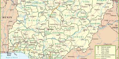 Карта Нігерії з зазначенням основних доріг