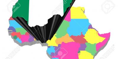 Карта Африки з нігерією підкреслив